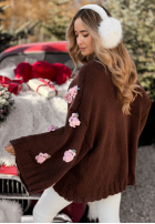 Pulover cu trandafiri Sweet Little Roses cu mâneci largi