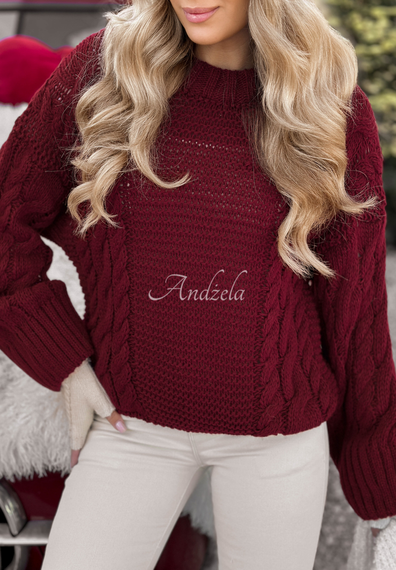 Pulover cu împletitură decorativă Snuggle Weather