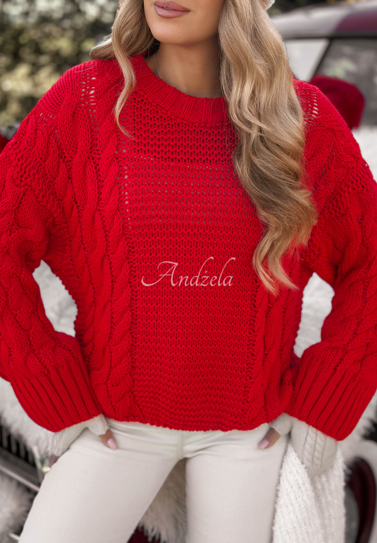 Pulover cu împletitură decorativă Snuggle Weather