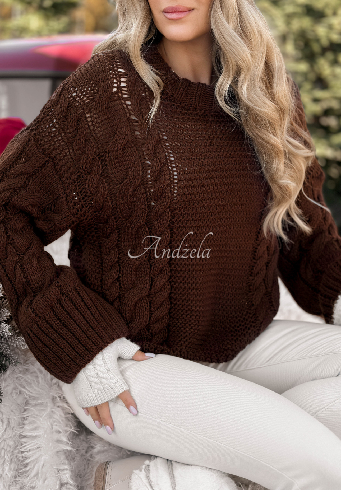 Pulover cu împletitură decorativă Snuggle Weather