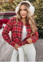Cămașă w kratę Let Me Go roșie