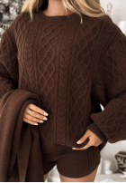 Compleu 2w1 Pulover z szalem Northern Attitude ciocolatiu