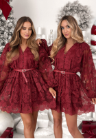 Koronkowa Rochie Falling For Me burgundowa