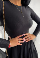 Błyszczące body ze stójką Really Simple negre