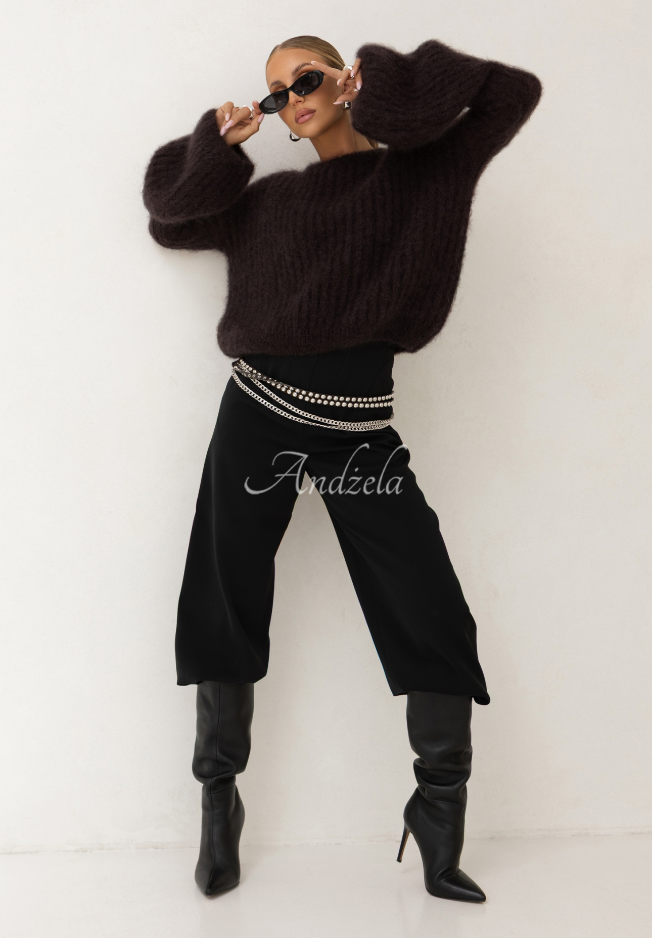 Pulover de mohair Cocomore Cloudly cu mâneci largi