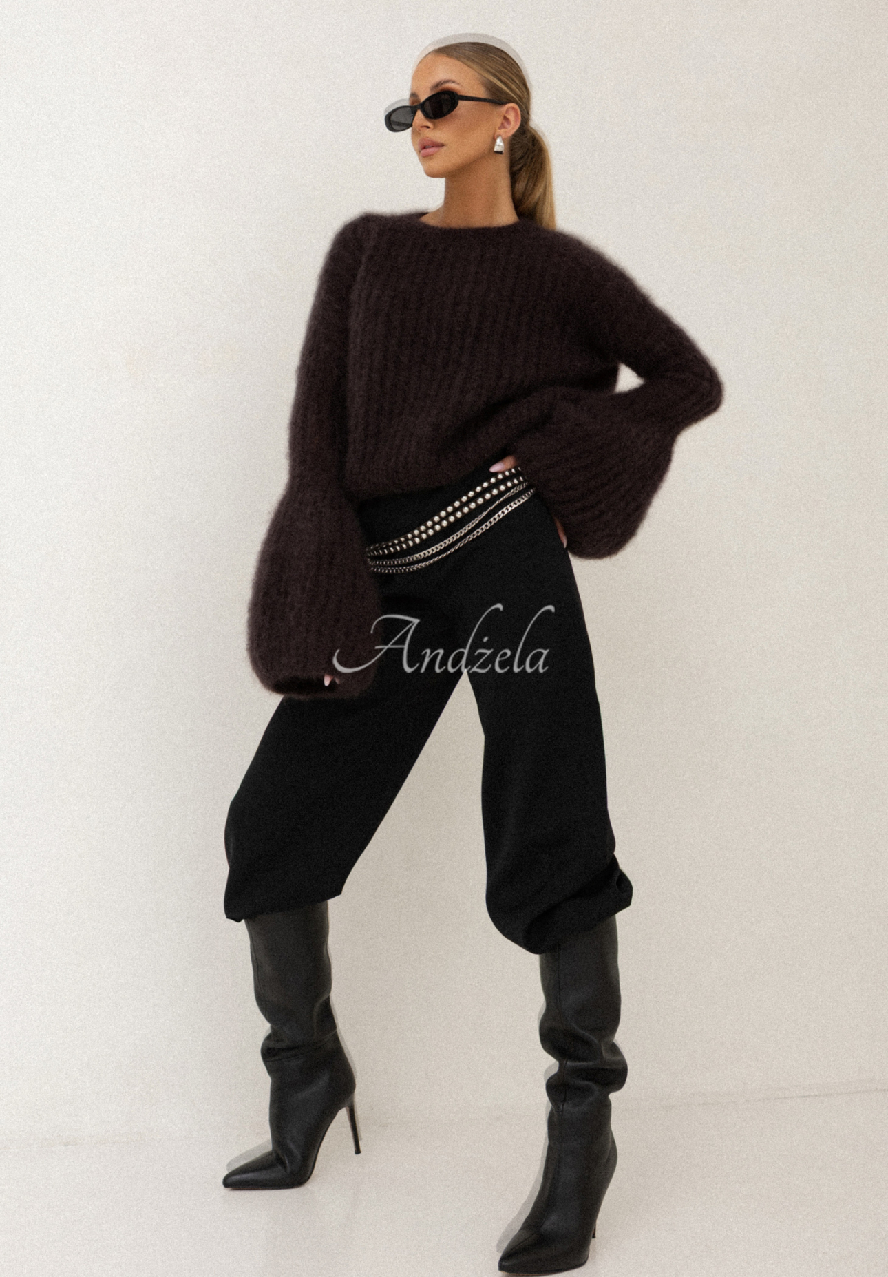 Pulover de mohair Cocomore Cloudly cu mâneci largi