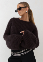 Moherowy Pulover z szerokimi rękawami Cocomore Cloudly ciocolatiu