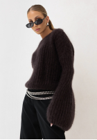 Moherowy Pulover z szerokimi rękawami Cocomore Cloudly ciocolatiu