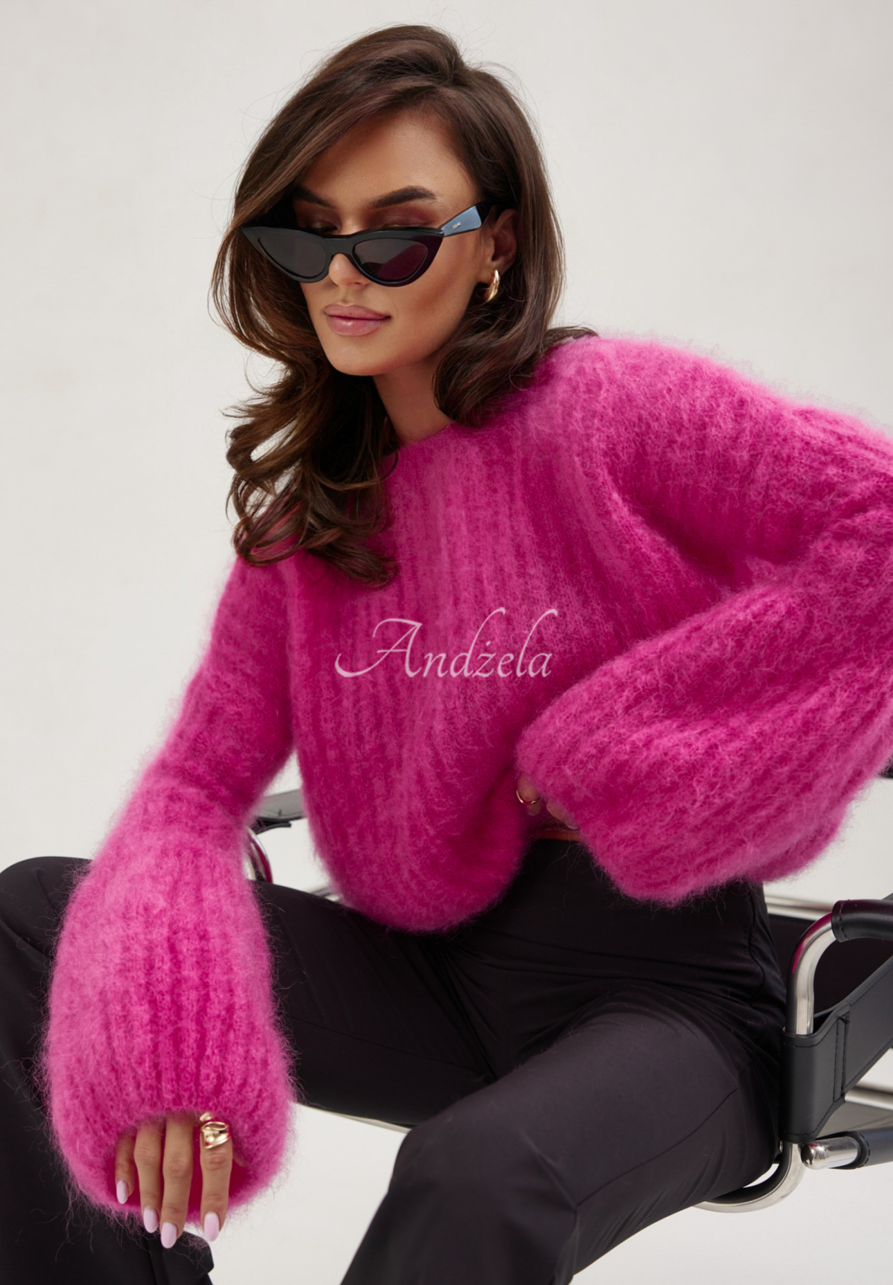 Pulover de mohair Cocomore Cloudly cu mâneci largi