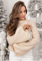 Pulover z szerokimi rękawami Better Than That ecru