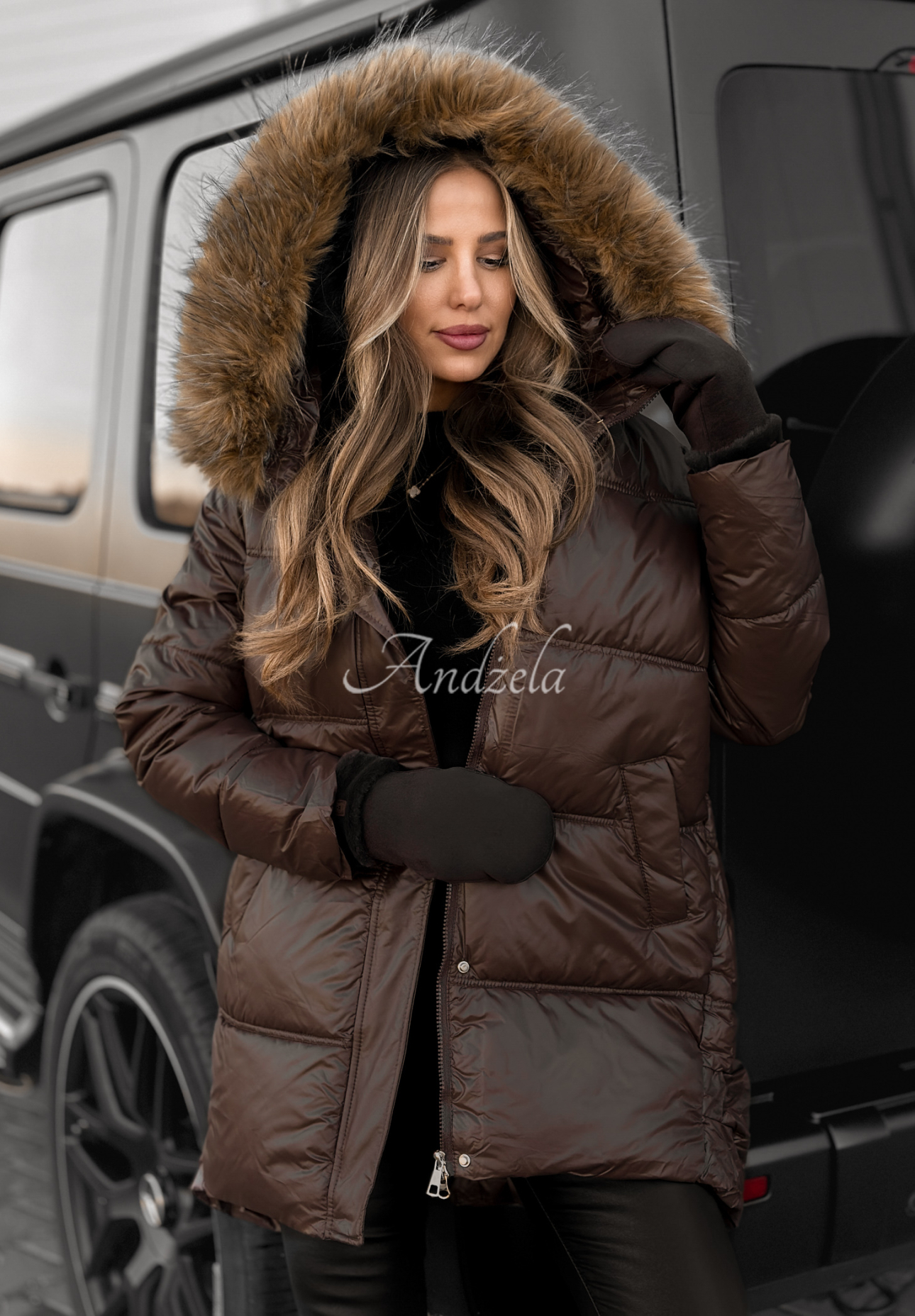 Geacă lungă matlasată Happy Season