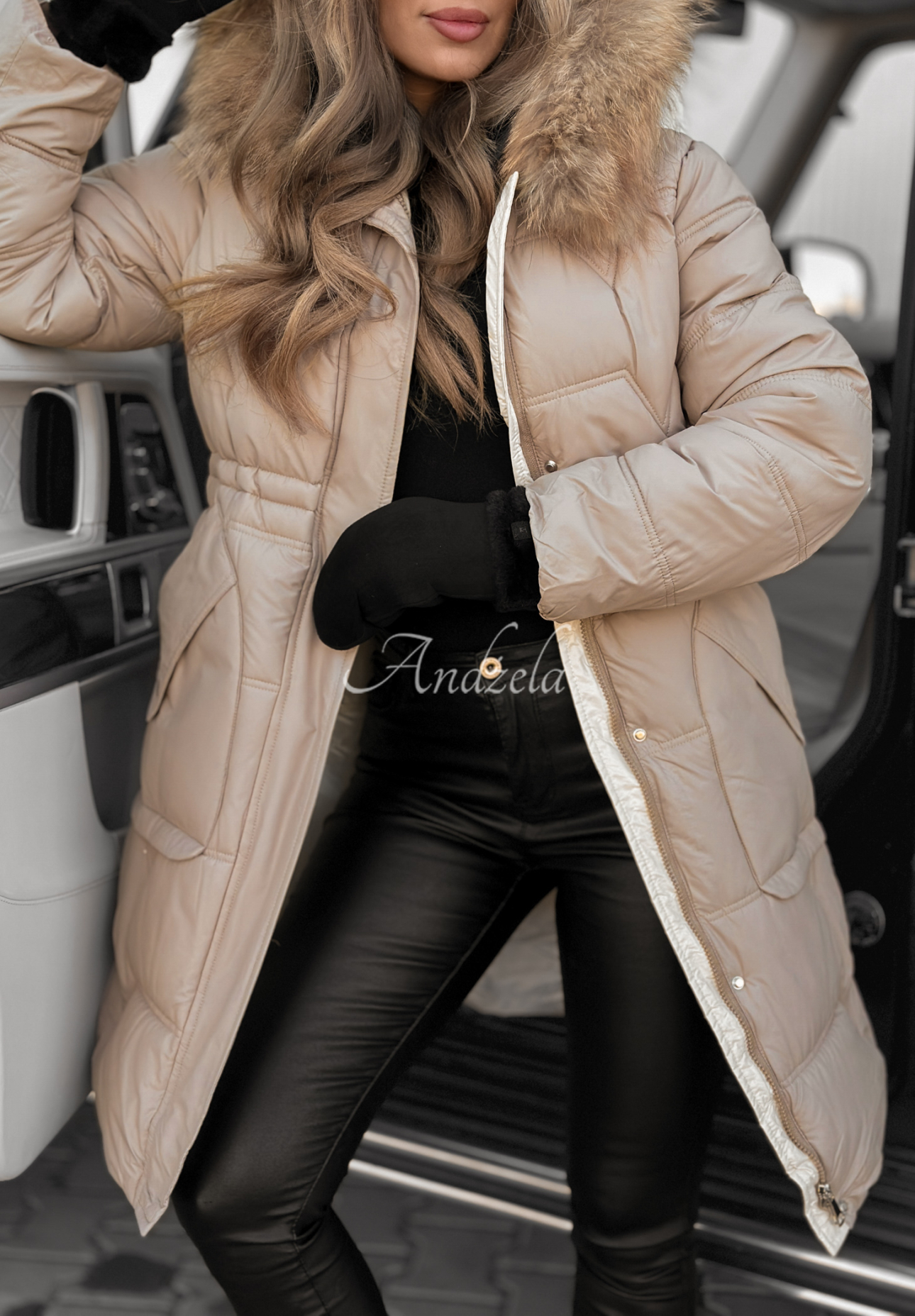 Geacă lungă matlasată Rivia dark