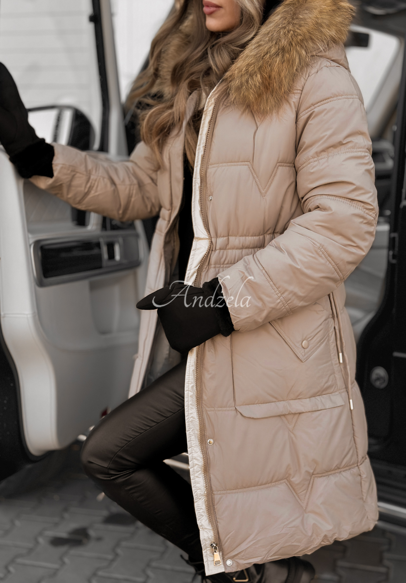 Geacă lungă matlasată Rivia dark