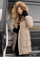 Długa Pikowana Geacă Rivia ciemny beż