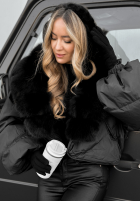 Scurtă Geacă z futerkiem Snow Thanks negru