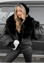 Scurtă Geacă z futerkiem Snow Thanks negru