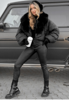 Scurtă Geacă z futerkiem Snow Thanks negru