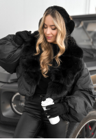 Scurtă Geacă z futerkiem Snow Thanks negru