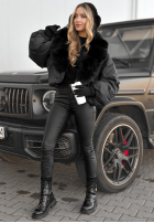 Scurtă Geacă z futerkiem Snow Thanks negru