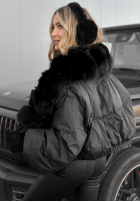 Scurtă Geacă z futerkiem Snow Thanks negru