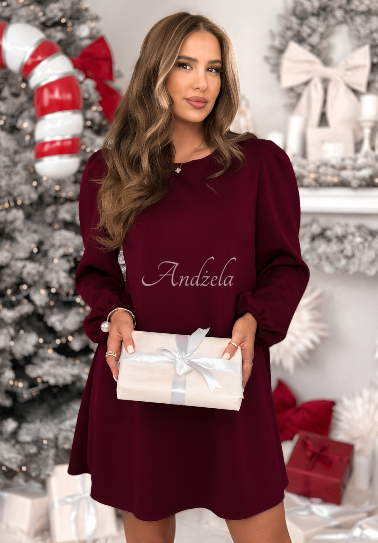 Rochie din viscoză cu mâneci bufante Just One Kiss