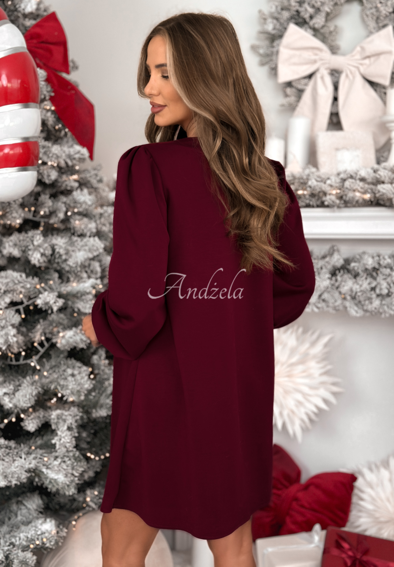 Rochie din viscoză cu mâneci bufante Just One Kiss