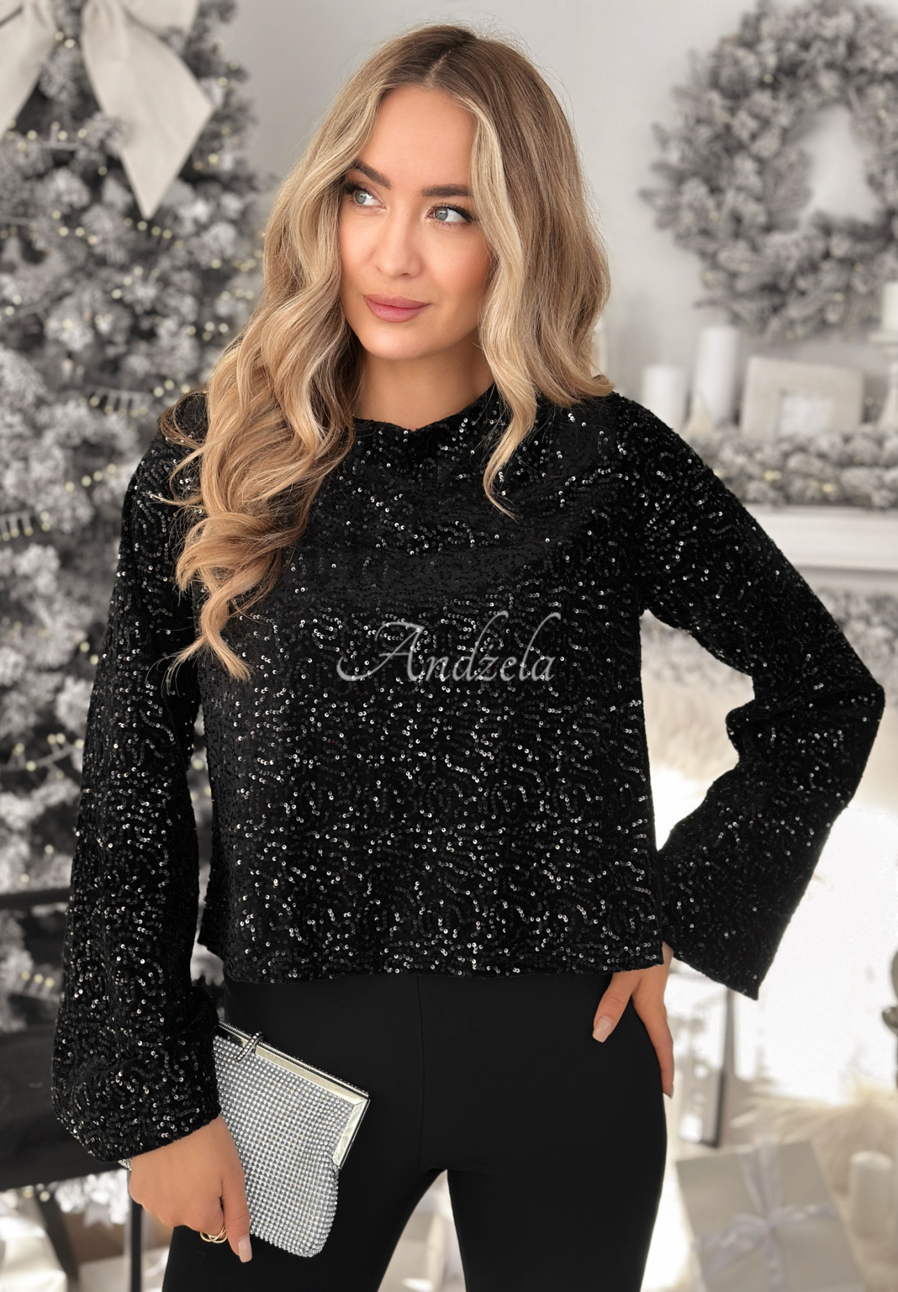 Bluză longsleeve cu paiete The Mistletoe Lady