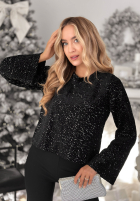 Cekinowa Bluză longsleeve Shiny Obsession negru