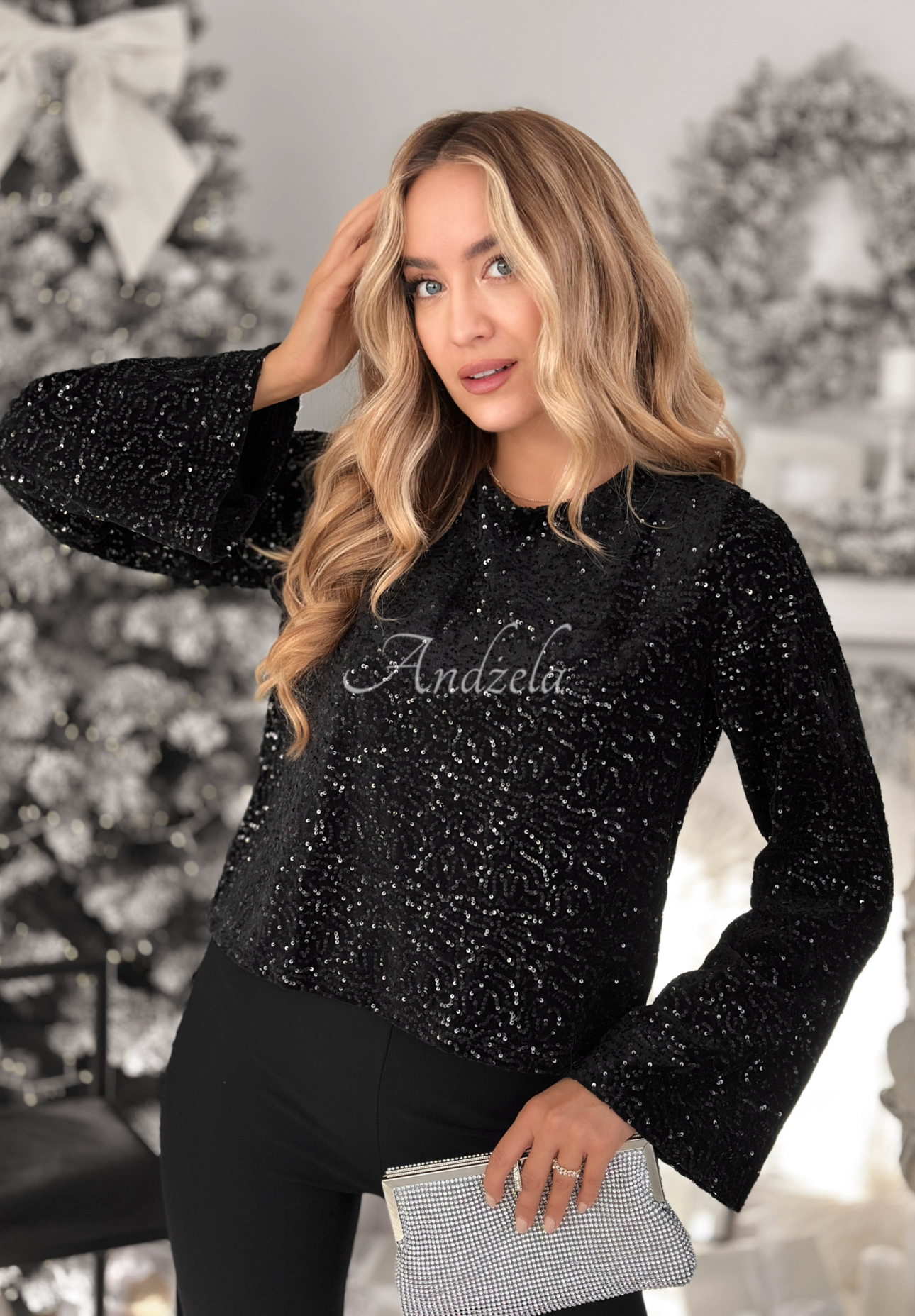 Bluză longsleeve cu paiete The Mistletoe Lady