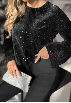 Cekinowa Bluză longsleeve Shiny Obsession negru