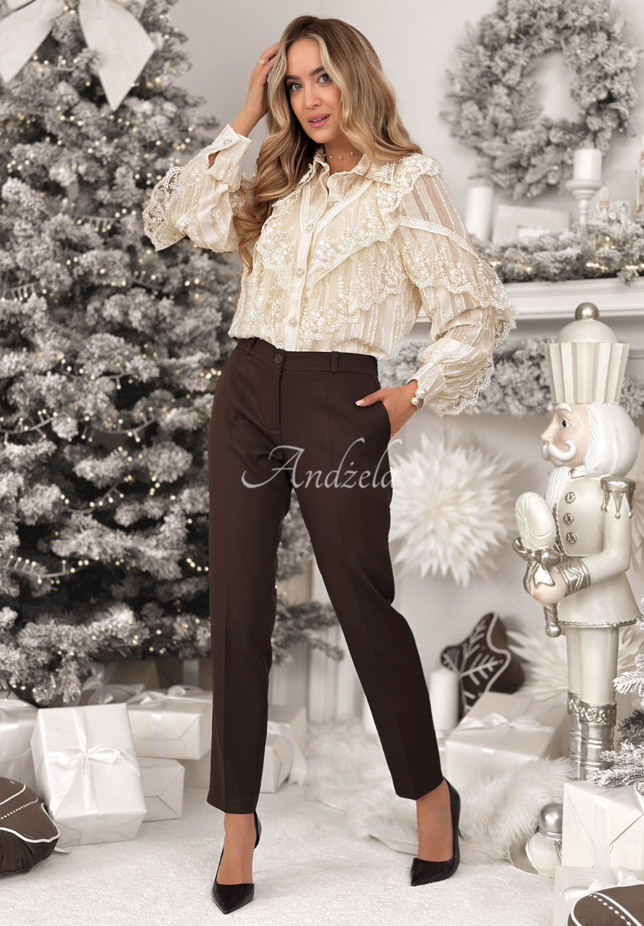 Cămașă cu jabou din dantelă Holiday Memories