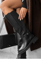 Skórzane Cizme przed kolano Snow Creek Park negre