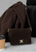 Zamszowa Geantă In My Closet ciocolatie