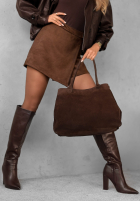 Zamszowa Geantă Fully Me ciocolatie