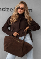 Zamszowa Geantă Almost Ready ciocolatie