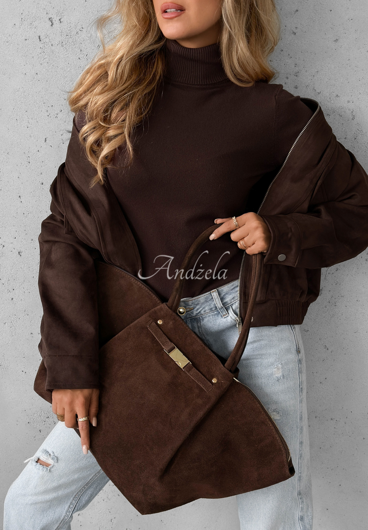 Geantă din piele întoarsă Almost Ready