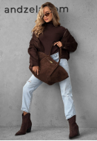 Zamszowa Geantă Almost Ready ciocolatie