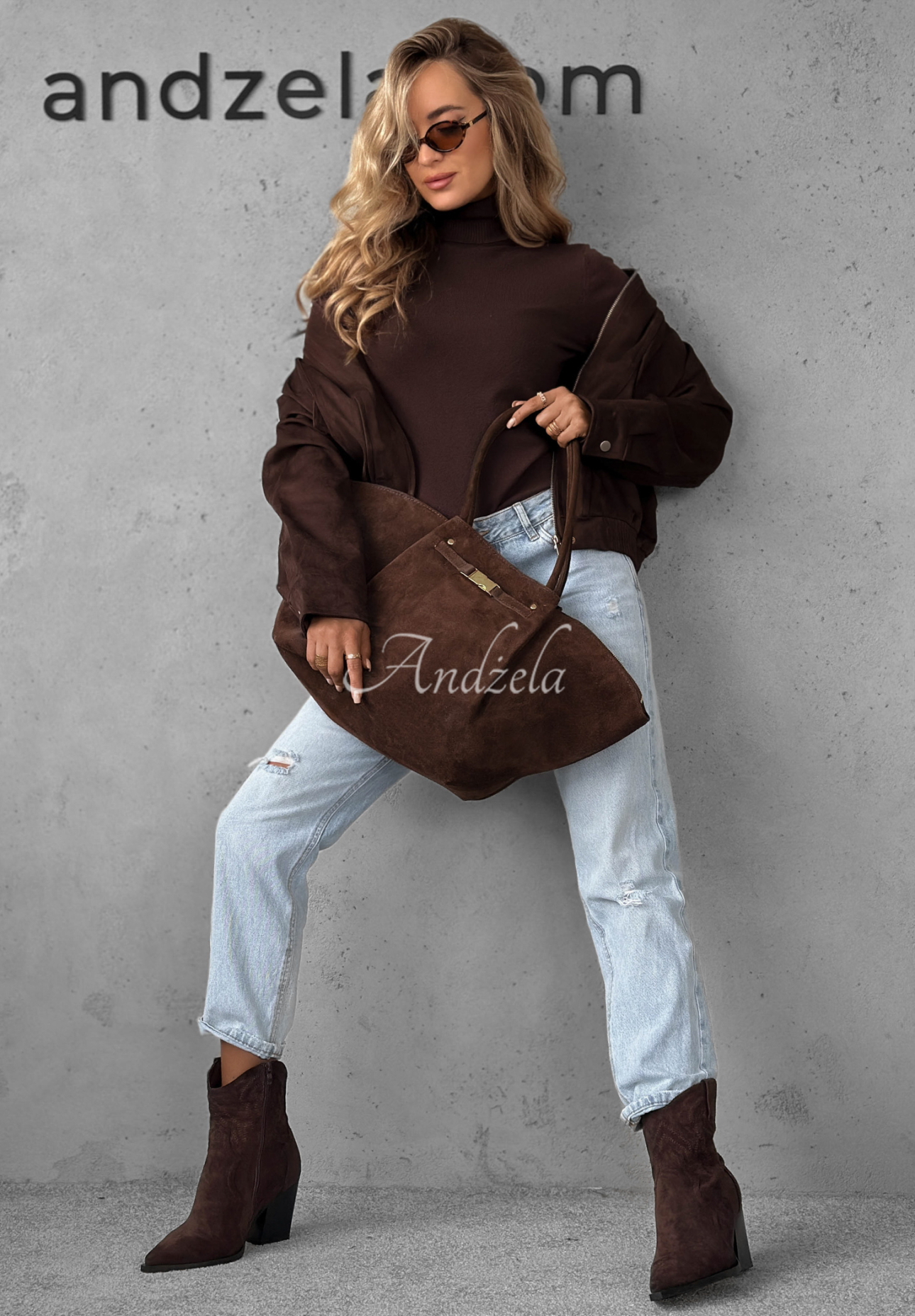 Geantă din piele întoarsă Almost Ready