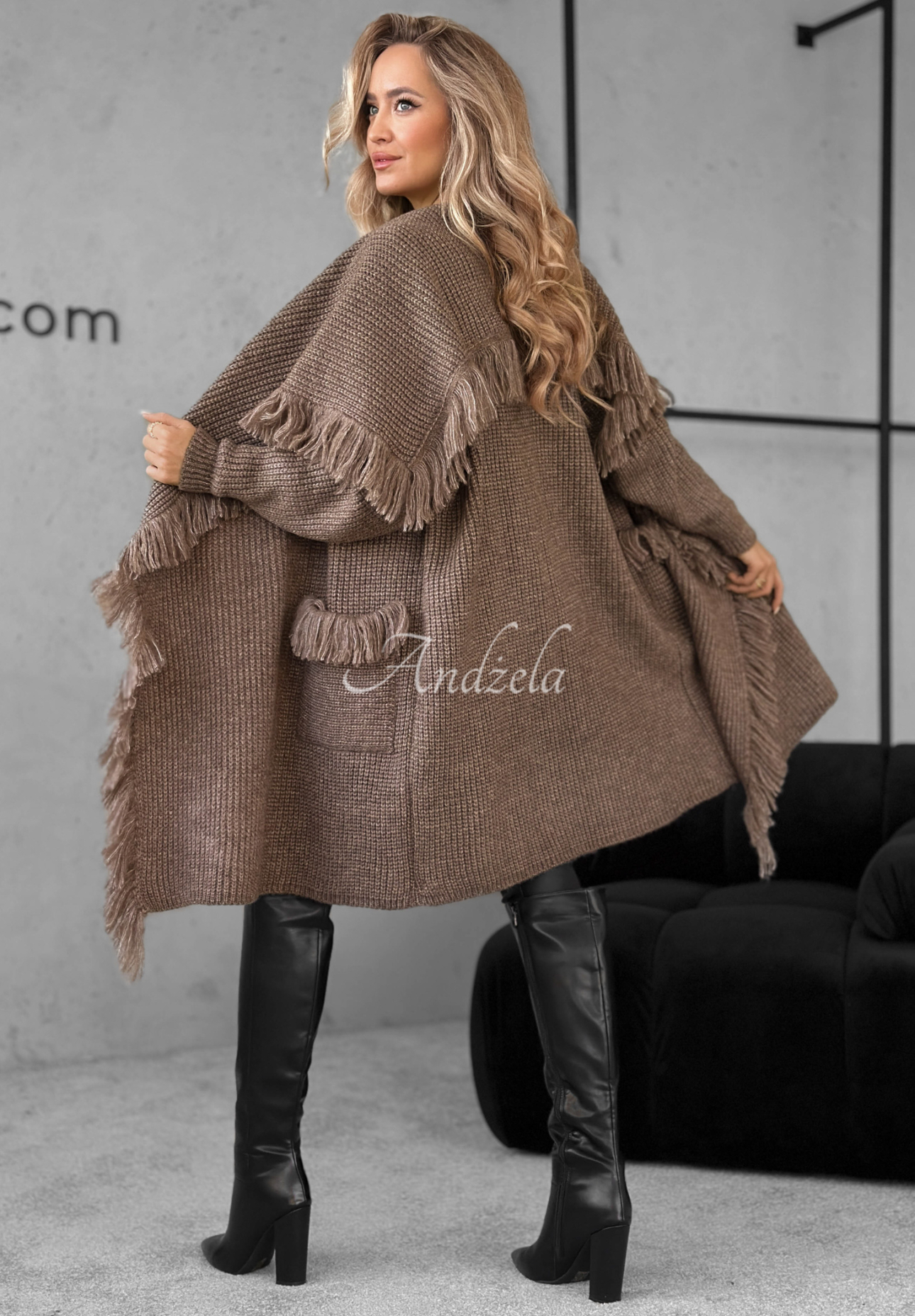 Cardigan lung cu franjuri Forget My Name