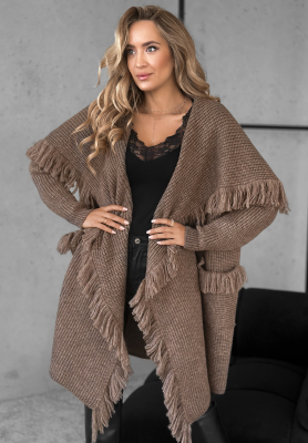 Cardigan lung cu franjuri Forget My Name