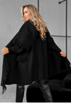 Długi Cardigan z frędzlami Forget My Name negru