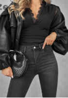 Pantaloni din denim skinny Not Too Much gri