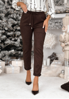 Pantaloni din viscoză cu efect de piele întoarsă React To It