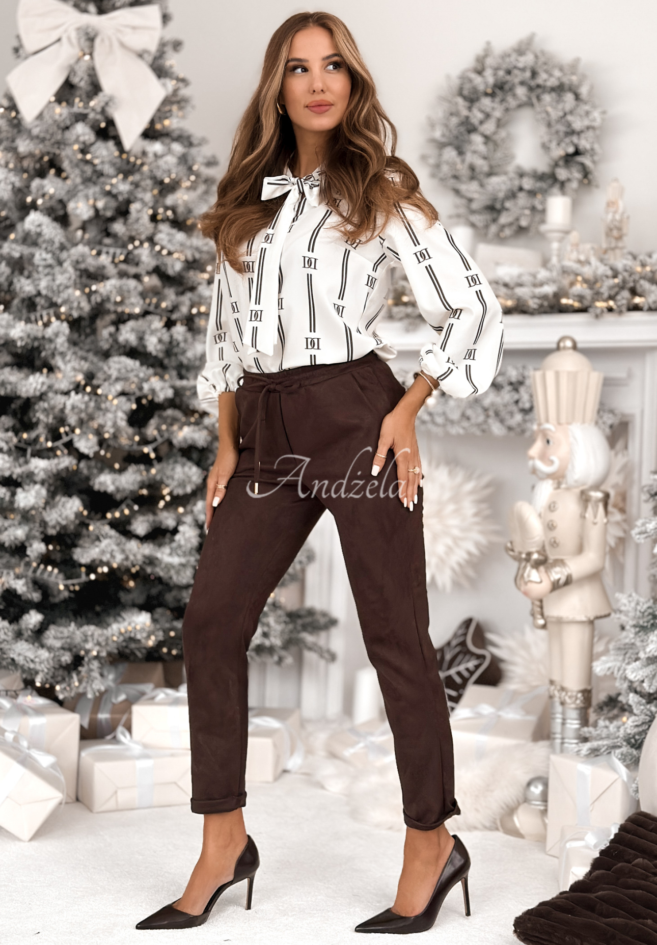 Pantaloni din viscoză cu efect de piele întoarsă React To It