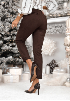 zamszowe Pantaloni React To It ciocolatii