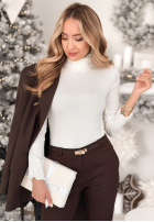 Bluză longsleeve z golfem Your Own Luck ecru