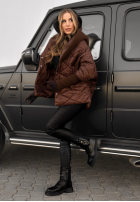 Geacă oversize z kapturem Sancha ciocolatie