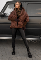 Geacă oversize z kapturem Sancha ciocolatie