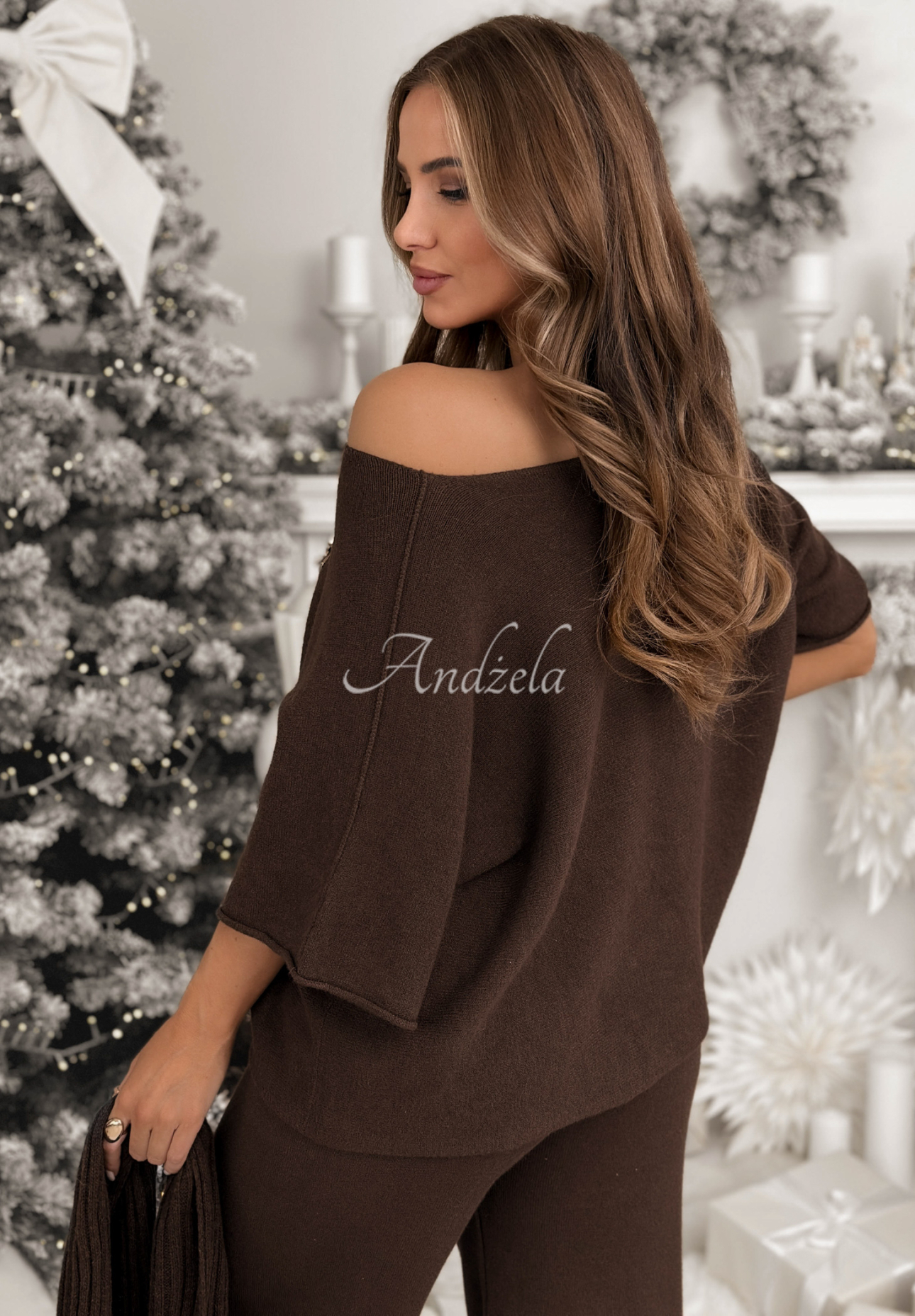 Set tricotat bluză și pantaloni din viscoză Can&#039;t Talk