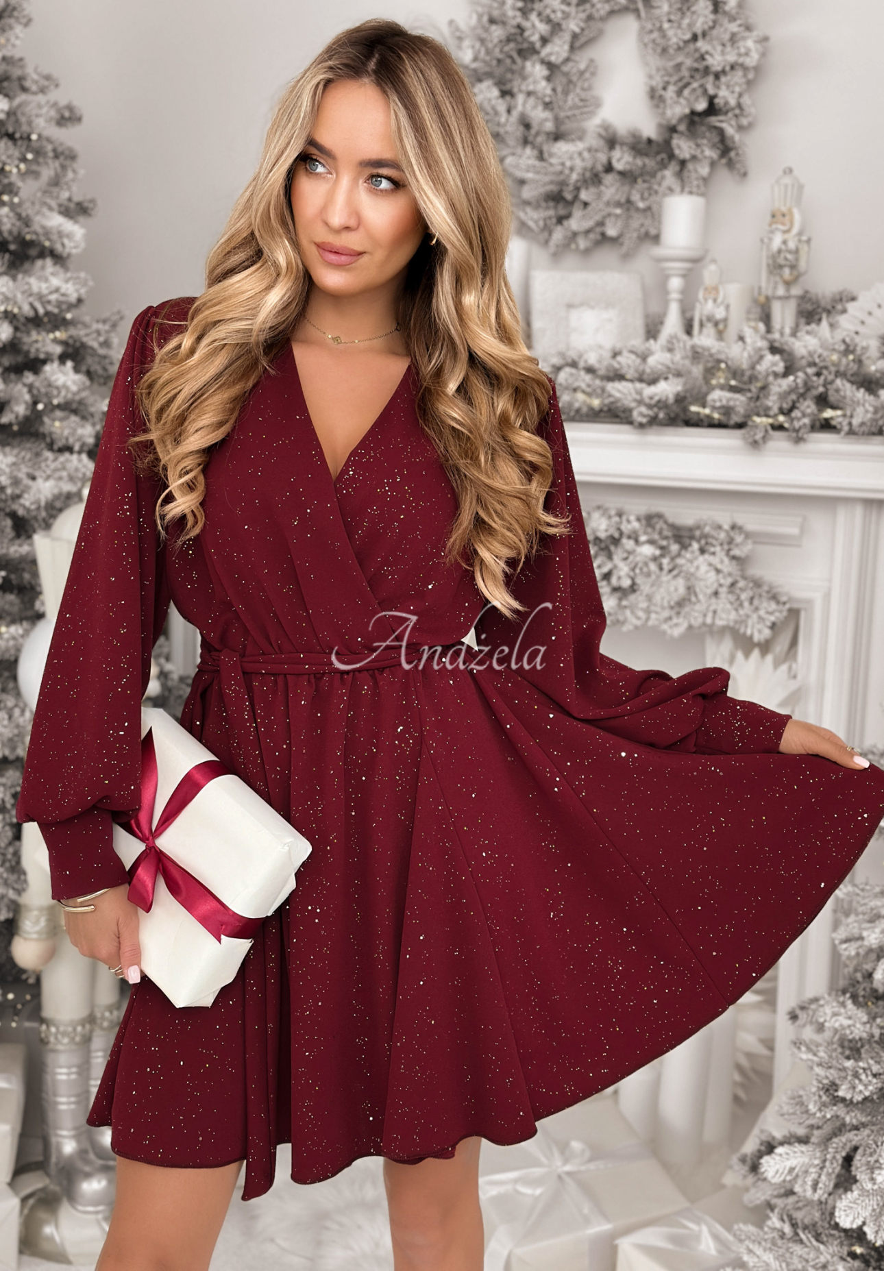 Rochie mini strălucitoare din viscoză Never Yours